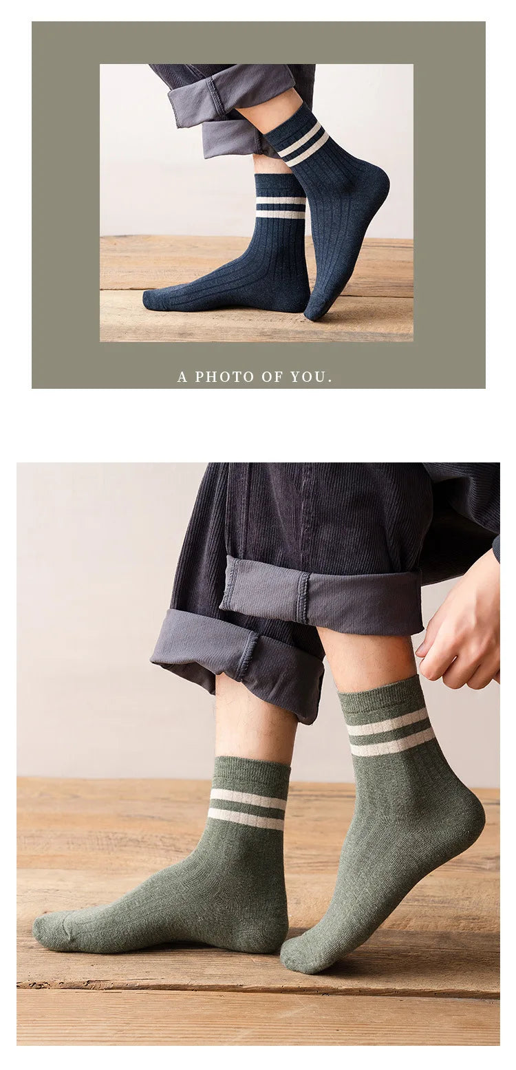 Men Socks 100 Cotton Fashion Black White Stripe Crew Mens Sock Sports High Skateboard Streetwear Happy Long Sox Short Crew Socks