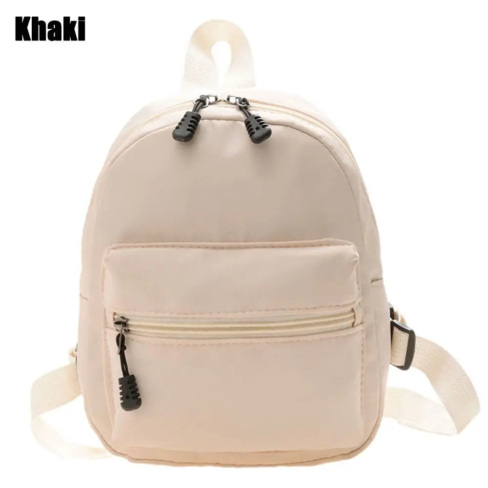 Teen Girls Casual Nylon Female Bag Mini Backpacks White Rucksack Small School Bags