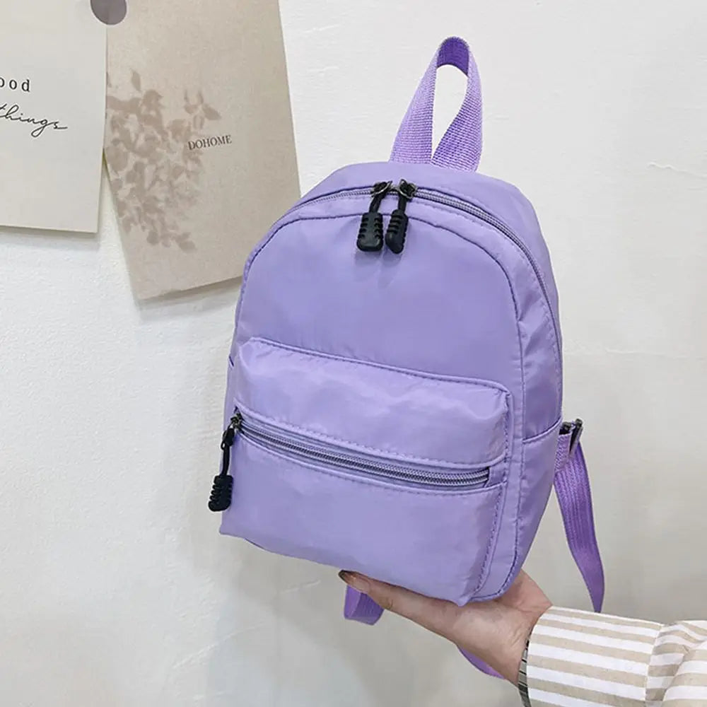 Teen Girls Casual Nylon Female Bag Mini Backpacks White Rucksack Small School Bags