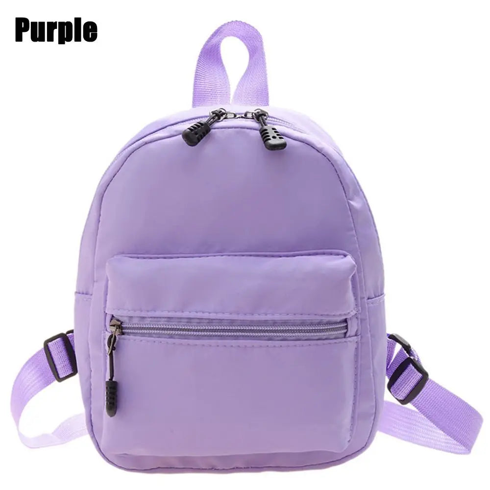 Teen Girls Casual Nylon Female Bag Mini Backpacks White Rucksack Small School Bags