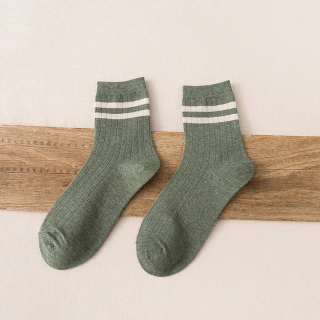 Men Socks 100 Cotton Fashion Black White Stripe Crew Mens Sock Sports High Skateboard Streetwear Happy Long Sox Short Crew Socks