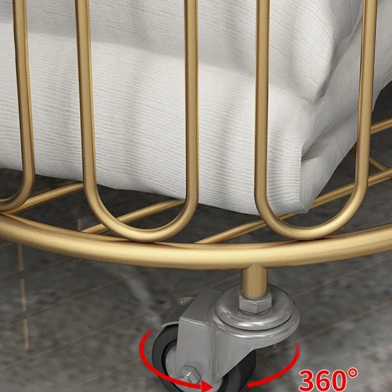 Nordic Laundry Baskets Portable Iron Laundry Baskets Large Capacity Storage Clothes Basket Bathroom Clothes Basket with Wheels