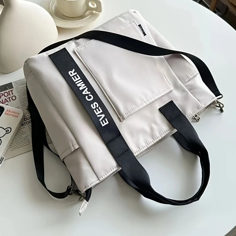 Canvas Tote Bag, Fashionable Single Handbag Shoulder Bag For women messenger Bag, Hand Carry Bag, Duffel Bag with Zipper Closure