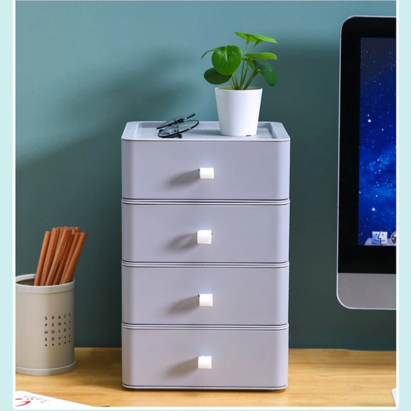Office Supplies Desktop Storage Box Organizer Multi-layer Drawer Desk Storage Cabinet Rack Cosmetics Storage Box Desk Organizers