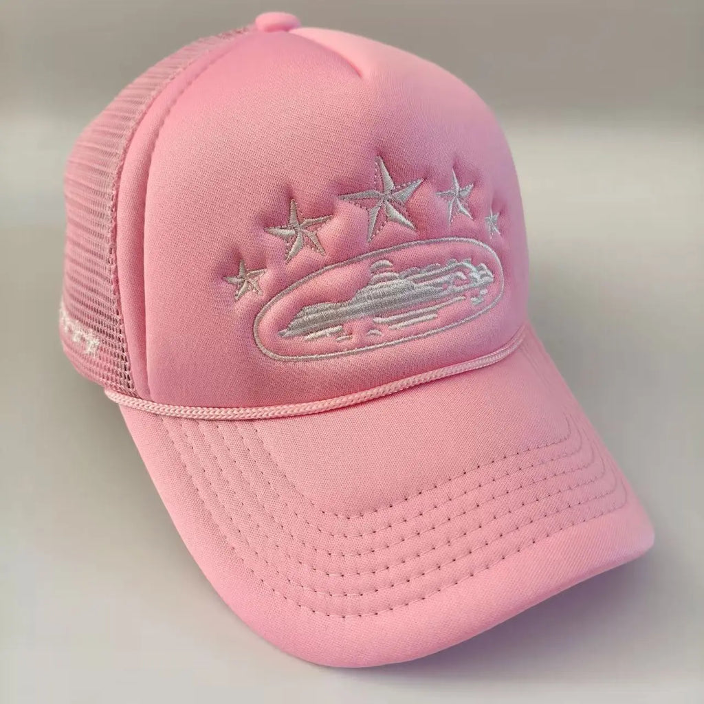 Fashionable and simple star-embroidered sponge baseball caps, men's and women's outdoor sports event mesh baseball caps