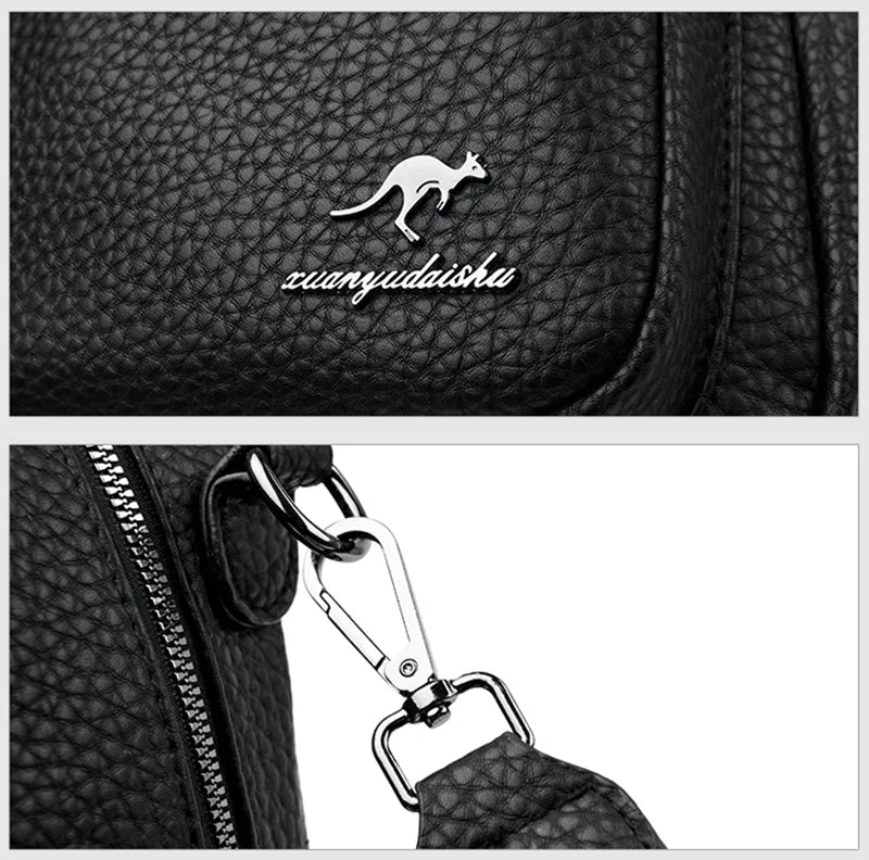 2025 Waterproof Leather Women Backpack Anti-theft Backpacks Shoulder Bags for Teenager Girls Large Capacity Travel School Bag