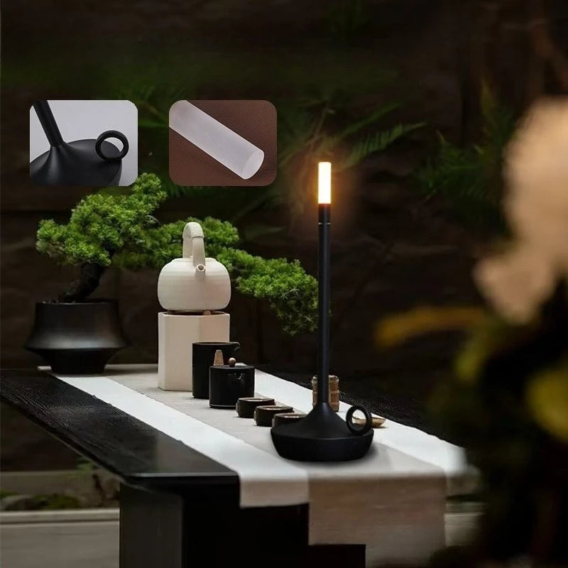 LED Candle Charging Restaurant Bar Lamp Desktop Decoration Atmosphere Touch Night Light Led Desk Lamps Candlelight Table Lamp