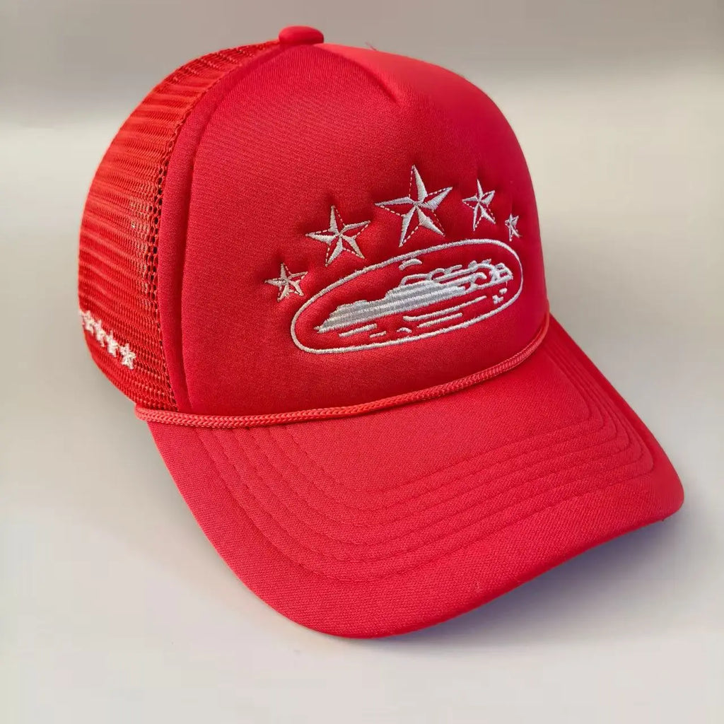 Fashionable and simple star-embroidered sponge baseball caps, men's and women's outdoor sports event mesh baseball caps