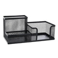 Mesh Pen Holder Desk Organizers Pencil Holder for Desk Black 3 Compartments Metal Office Supply