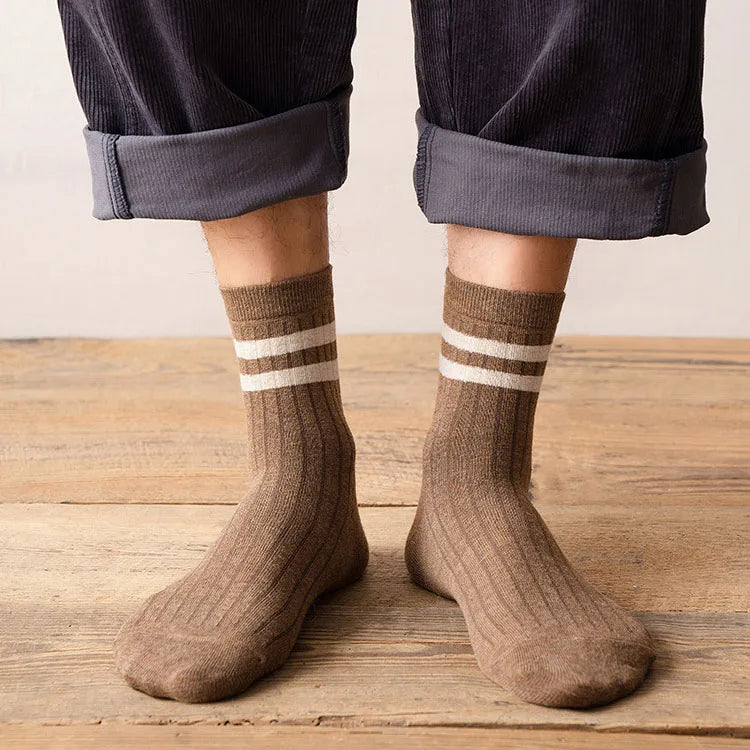 Men Socks 100 Cotton Fashion Black White Stripe Crew Mens Sock Sports High Skateboard Streetwear Happy Long Sox Short Crew Socks