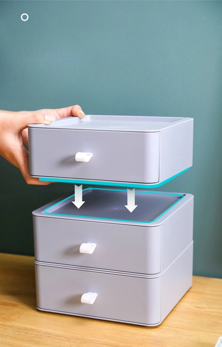 Office Supplies Desktop Storage Box Organizer Multi-layer Drawer Desk Storage Cabinet Rack Cosmetics Storage Box Desk Organizers