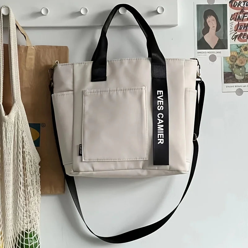 Canvas Tote Bag, Fashionable Single Handbag Shoulder Bag For women messenger Bag, Hand Carry Bag, Duffel Bag with Zipper Closure