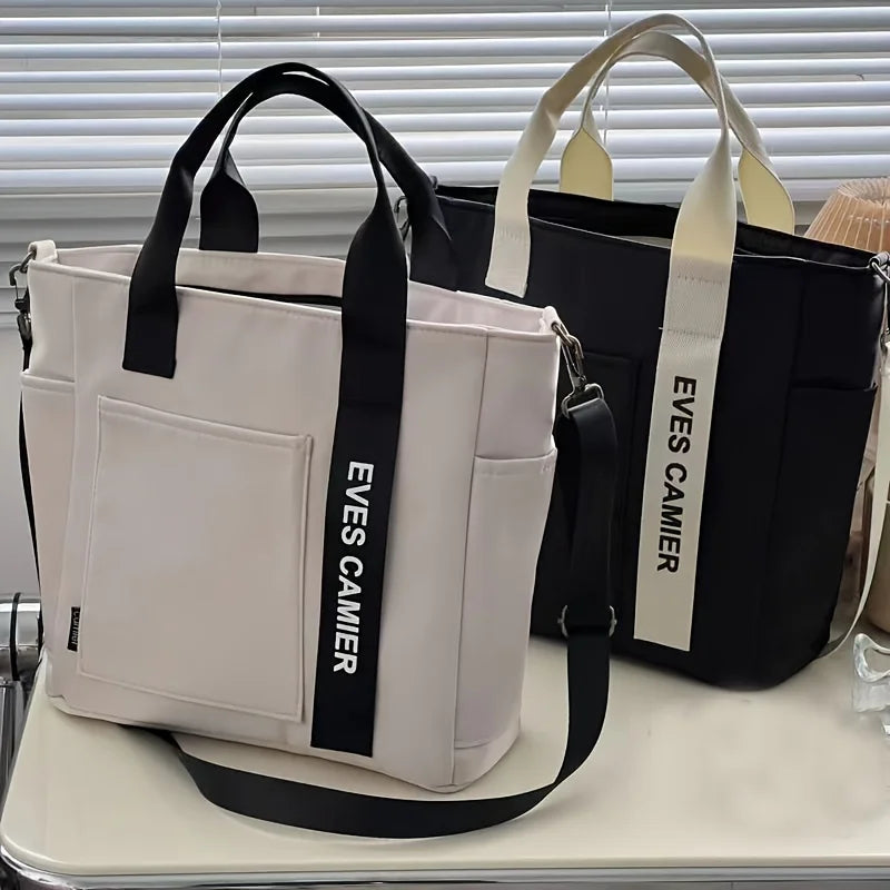 Canvas Tote Bag, Fashionable Single Handbag Shoulder Bag For women messenger Bag, Hand Carry Bag, Duffel Bag with Zipper Closure