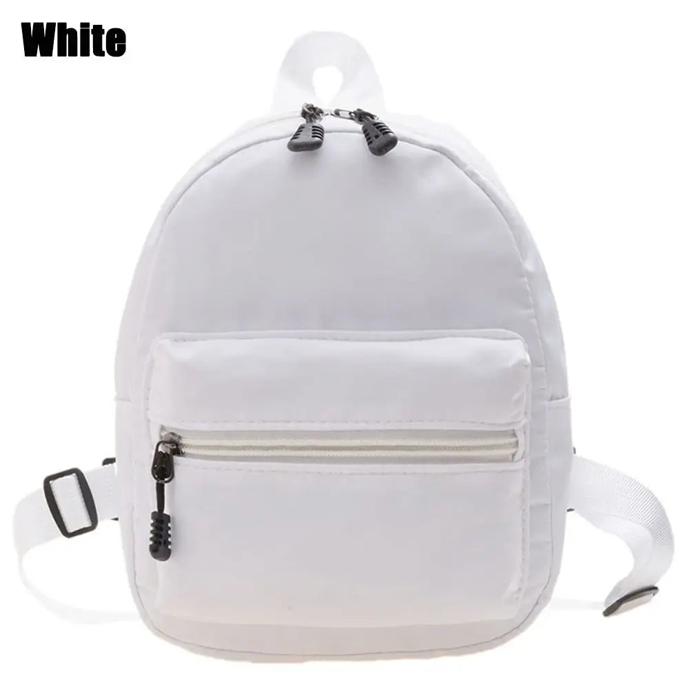 Teen Girls Casual Nylon Female Bag Mini Backpacks White Rucksack Small School Bags
