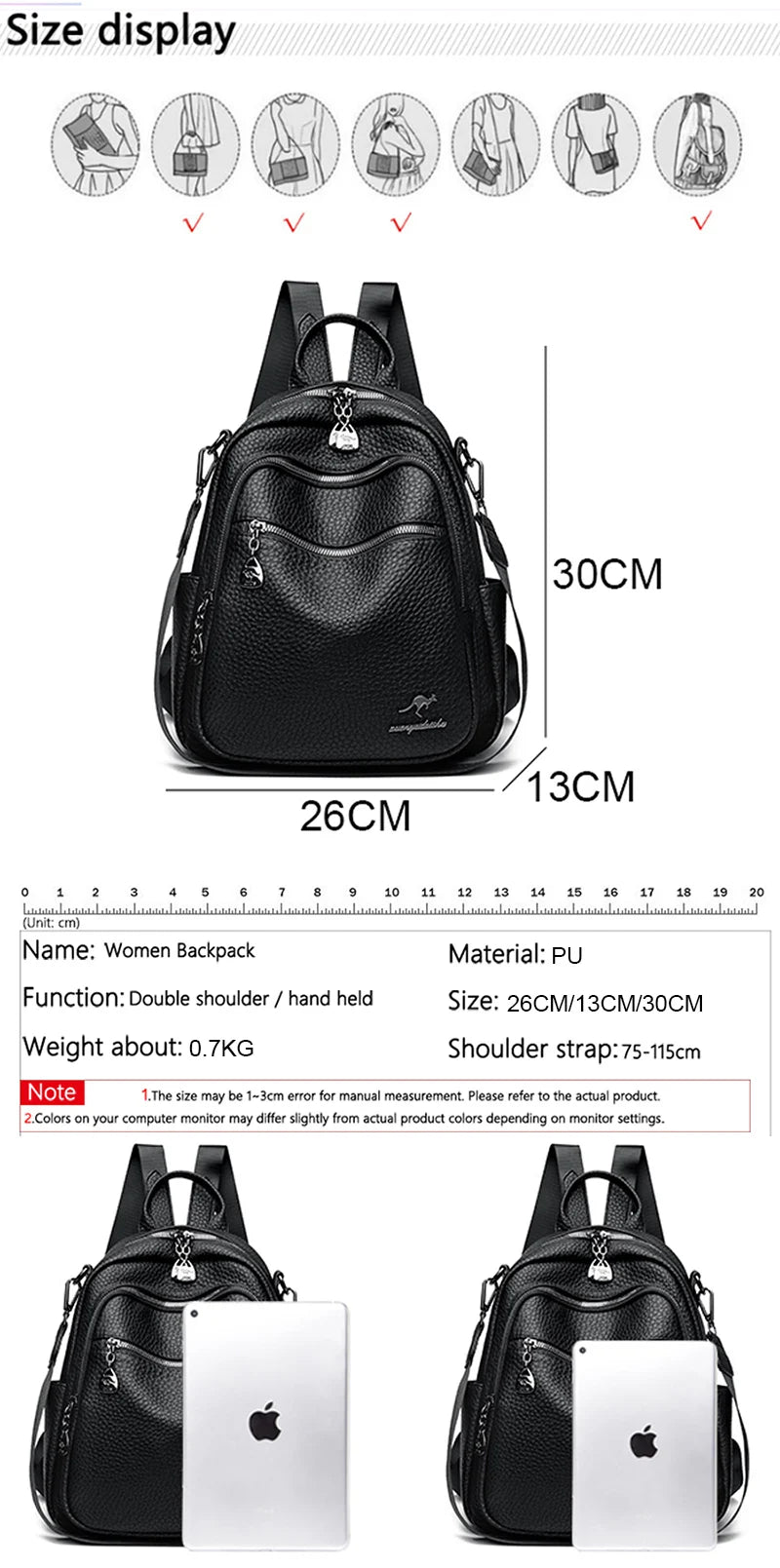 2025 Waterproof Leather Women Backpack Anti-theft Backpacks Shoulder Bags for Teenager Girls Large Capacity Travel School Bag