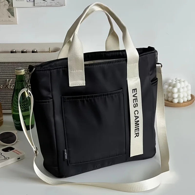 Canvas Tote Bag, Fashionable Single Handbag Shoulder Bag For women messenger Bag, Hand Carry Bag, Duffel Bag with Zipper Closure