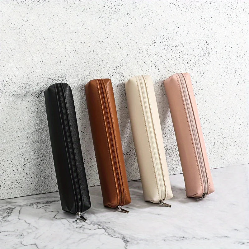 1pc Mini Makeup Pencil Case Bag, Premium Faux Leather Pencil Case: The Perfect Combination of Fashion and Function