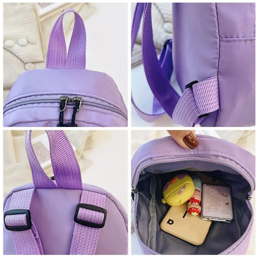Teen Girls Casual Nylon Female Bag Mini Backpacks White Rucksack Small School Bags