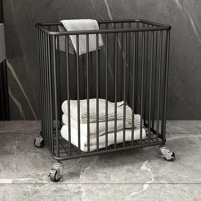Nordic Laundry Baskets Portable Iron Laundry Baskets Large Capacity Storage Clothes Basket Bathroom Clothes Basket with Wheels