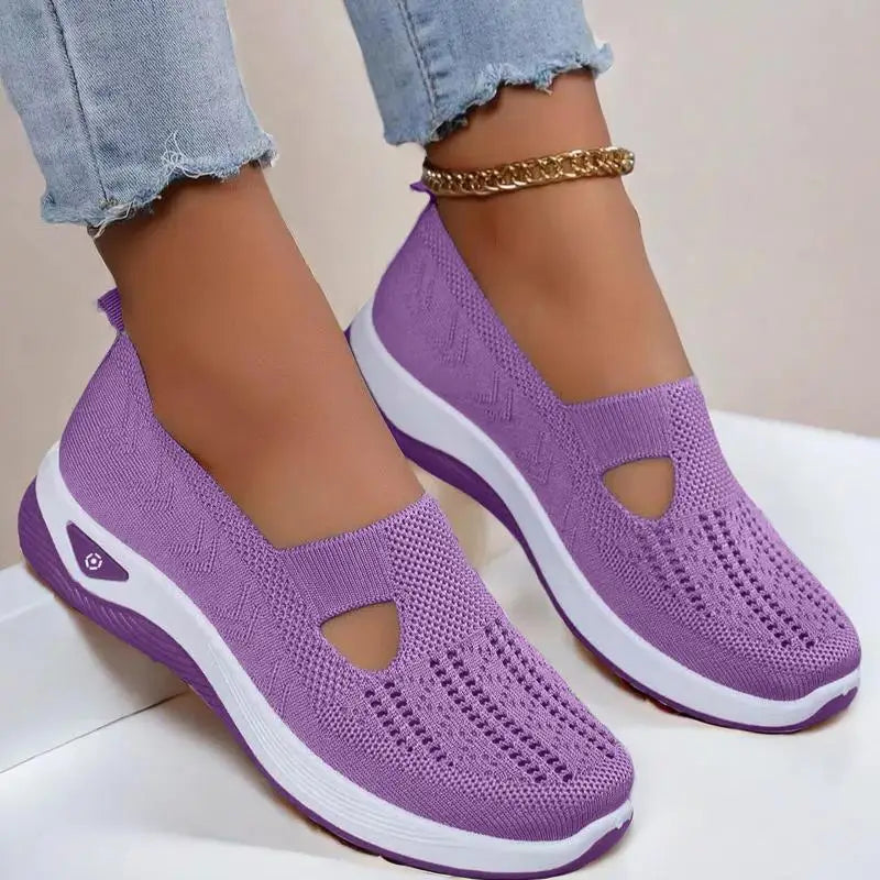 Purple Platform Sneakers for Women Breathable Mesh Casual Shoes White Thick Sole Sneakers Woman Luxury Designer Women Sneakers