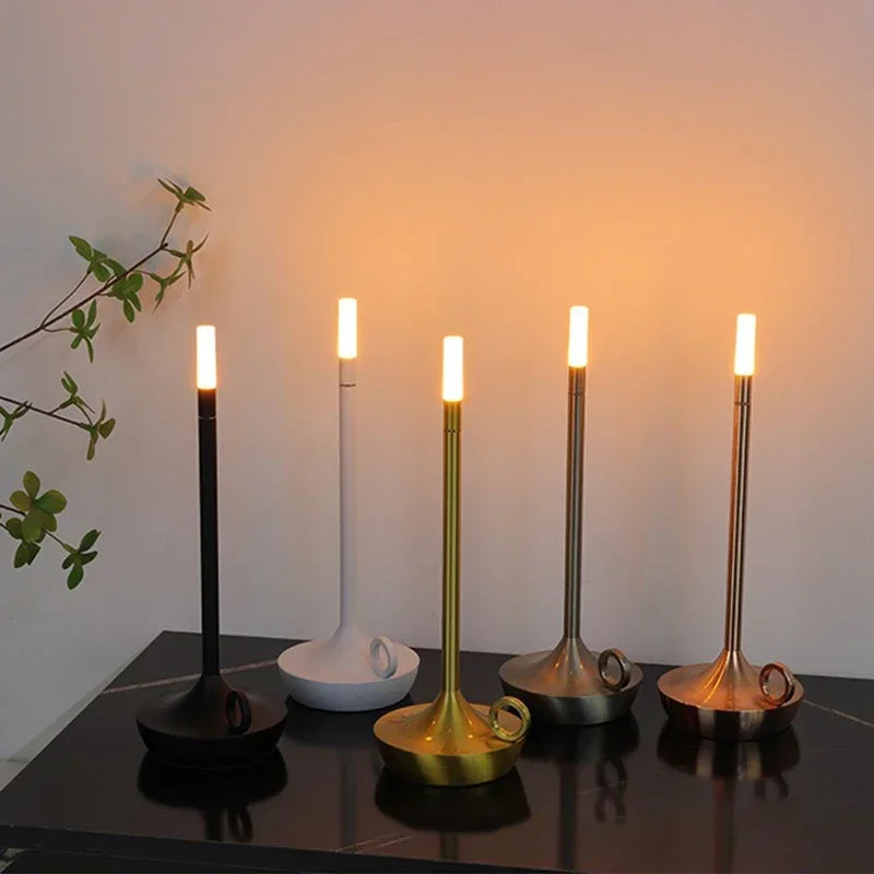 LED Candle Charging Restaurant Bar Lamp Desktop Decoration Atmosphere Touch Night Light Led Desk Lamps Candlelight Table Lamp