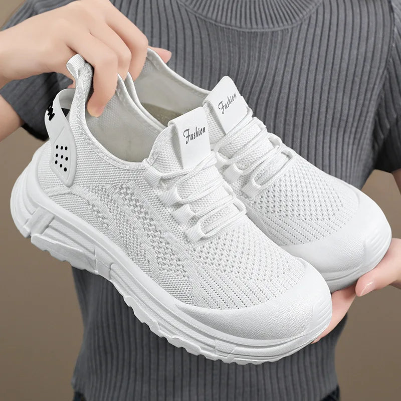 Purple Platform Sneakers for Women Breathable Mesh Casual Shoes White Thick Sole Sneakers Woman Luxury Designer Women Sneakers