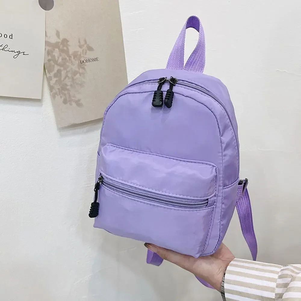 Teen Girls Casual Nylon Female Bag Mini Backpacks White Rucksack Small School Bags