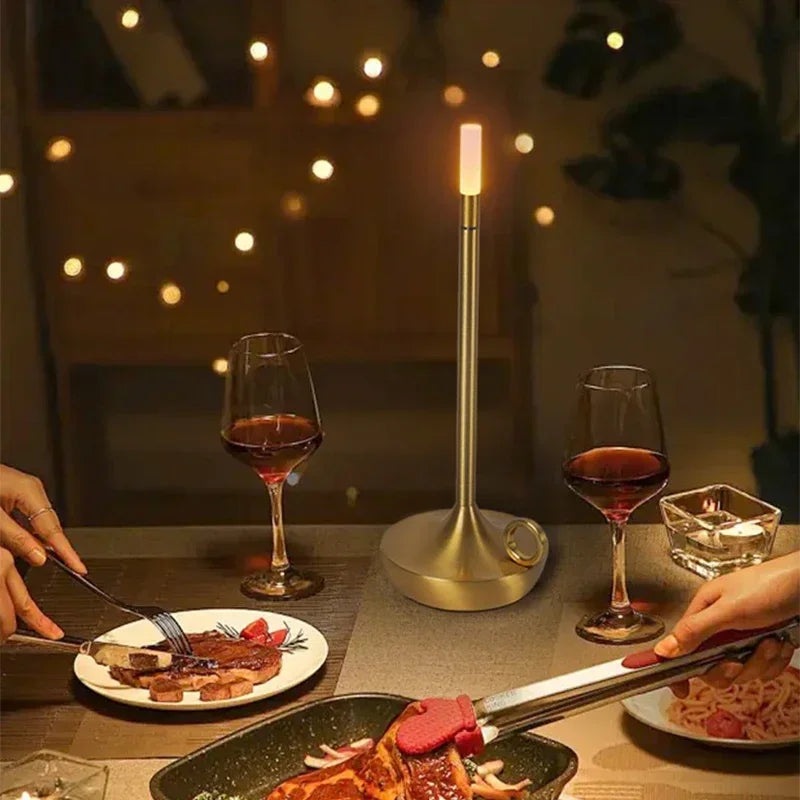 LED Candle Charging Restaurant Bar Lamp Desktop Decoration Atmosphere Touch Night Light Led Desk Lamps Candlelight Table Lamp