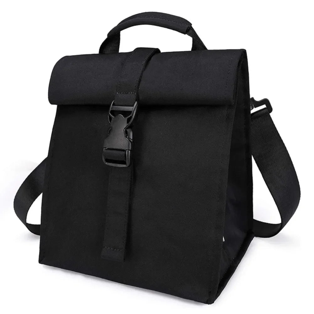 Adjustable Shoulder Strap Insulated Lunch Bag Lightweight Roll Top Collapsible Cooler Lunch Bags Shock-resistant Portable