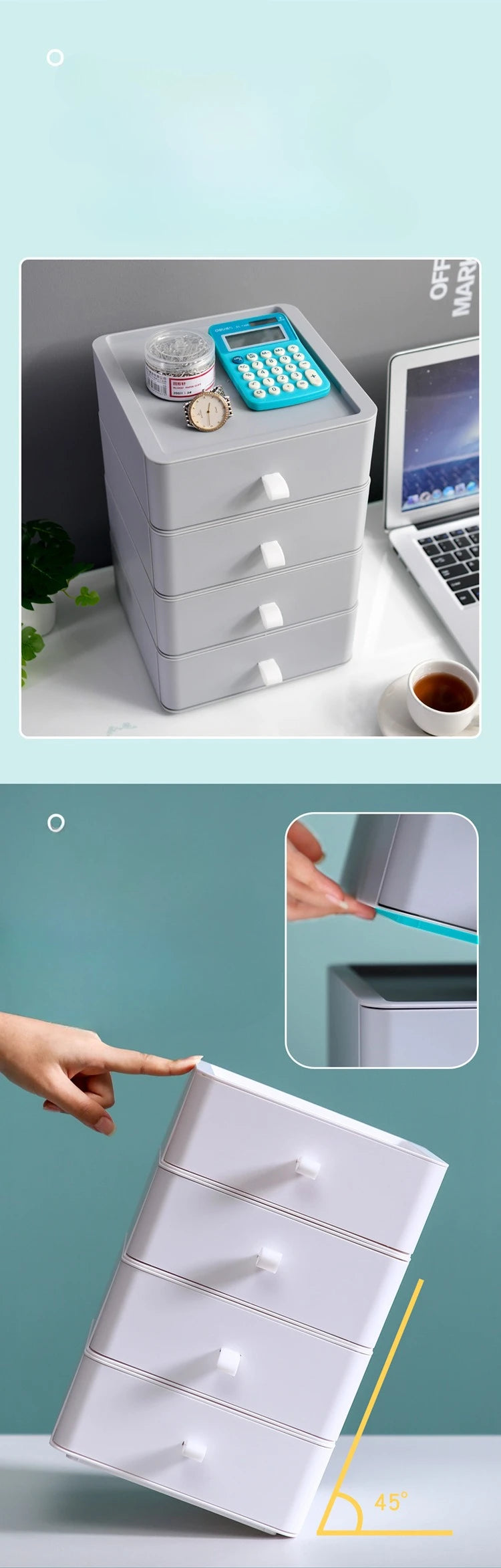 Office Supplies Desktop Storage Box Organizer Multi-layer Drawer Desk Storage Cabinet Rack Cosmetics Storage Box Desk Organizers