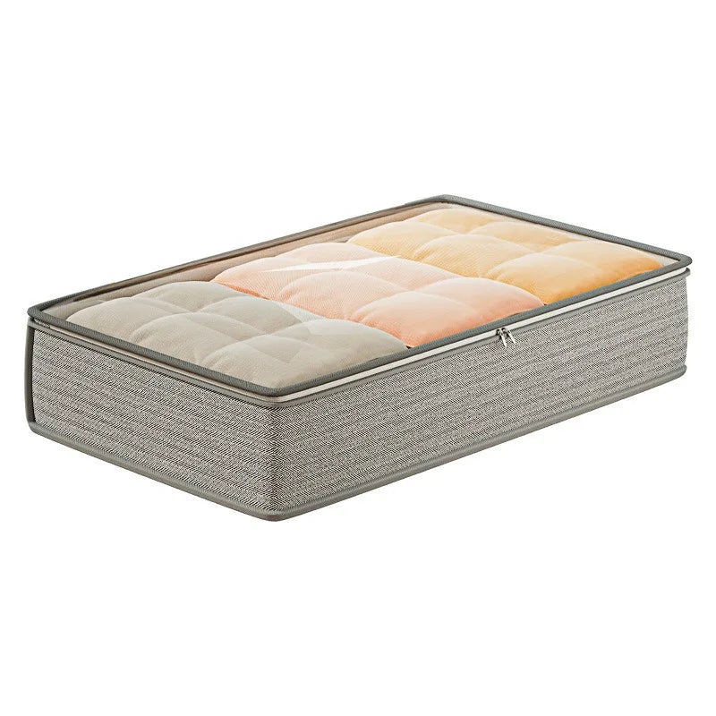 Large Under-Bed Storage Boxes,Stackable Durable Non-Woven Fabric Clothes Organizer Bins , for Bedroom Wardrobe Organization