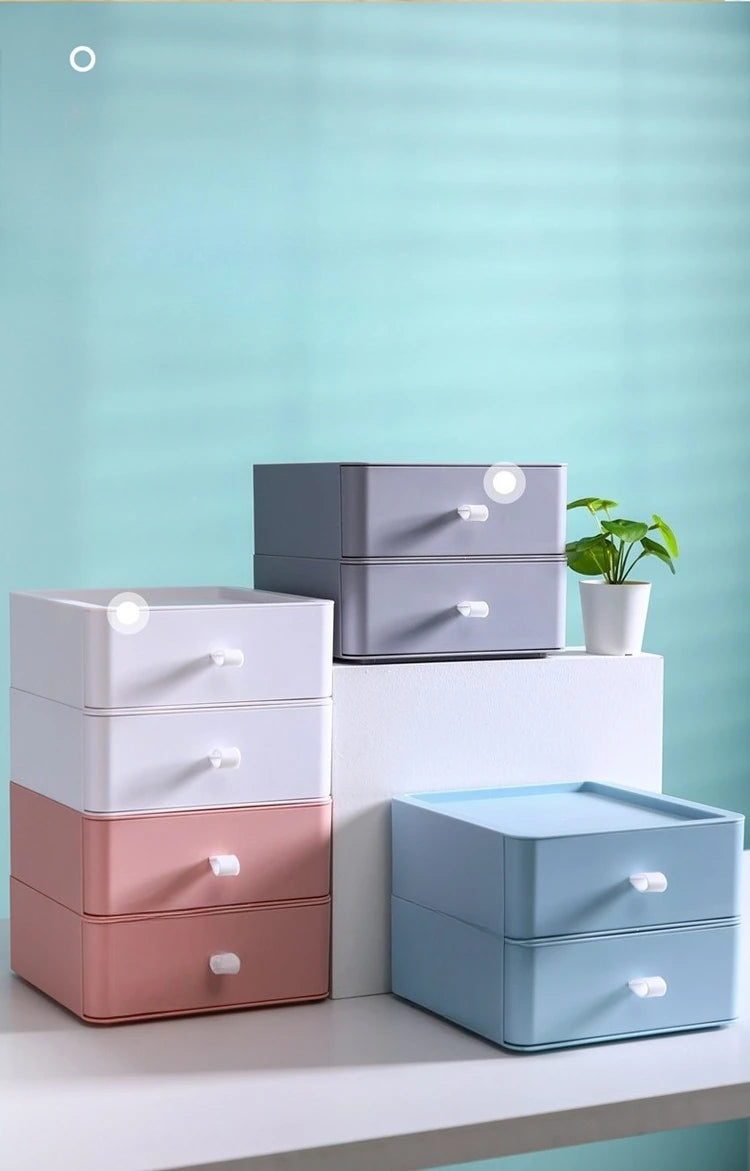 Office Supplies Desktop Storage Box Organizer Multi-layer Drawer Desk Storage Cabinet Rack Cosmetics Storage Box Desk Organizers