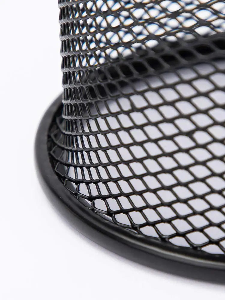 Container Desk Organizer Container Black Desktop Metal Pen Holders Mesh Pencil Cup Pen Case