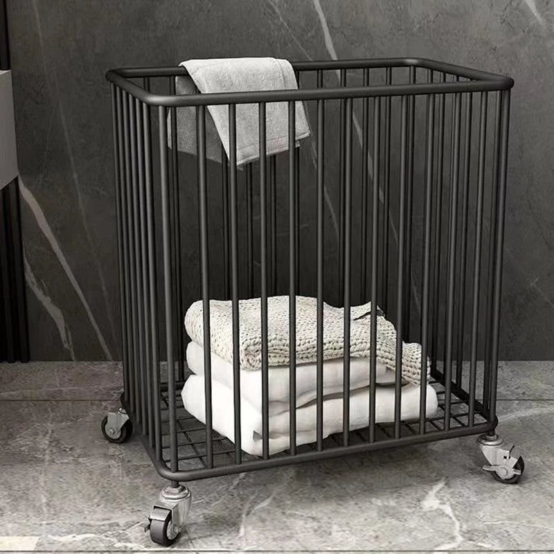 Nordic Laundry Baskets Portable Iron Laundry Baskets Large Capacity Storage Clothes Basket Bathroom Clothes Basket with Wheels