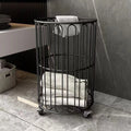 Nordic Laundry Baskets Portable Iron Laundry Baskets Large Capacity Storage Clothes Basket Bathroom Clothes Basket with Wheels