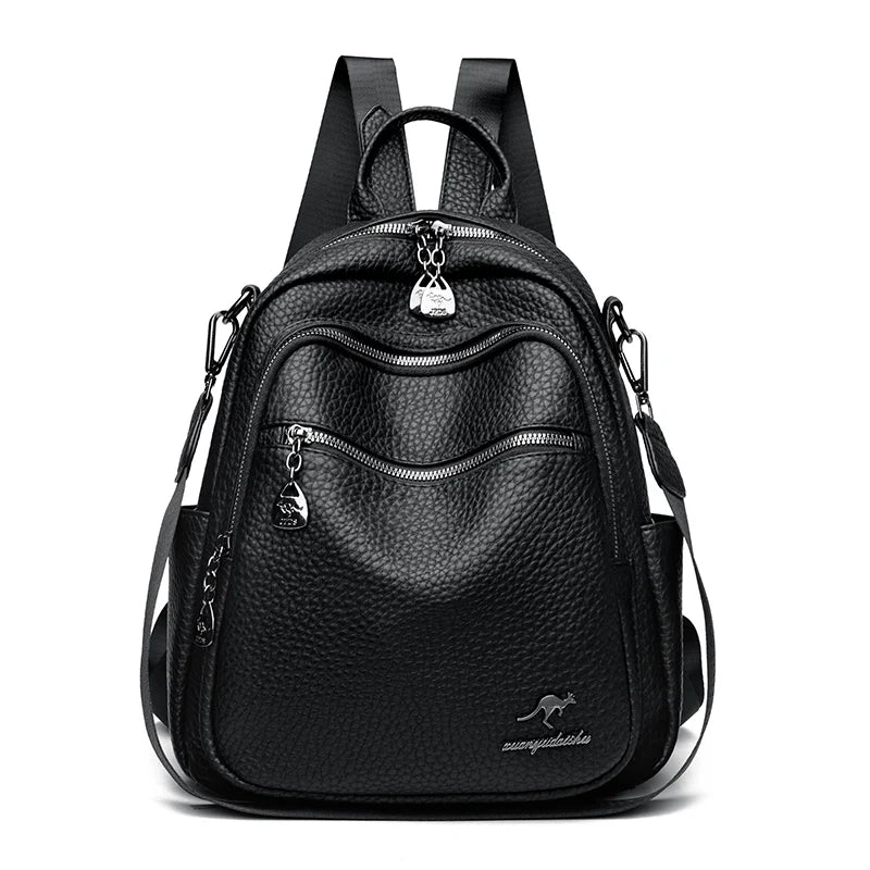 2025 Waterproof Leather Women Backpack Anti-theft Backpacks Shoulder Bags for Teenager Girls Large Capacity Travel School Bag