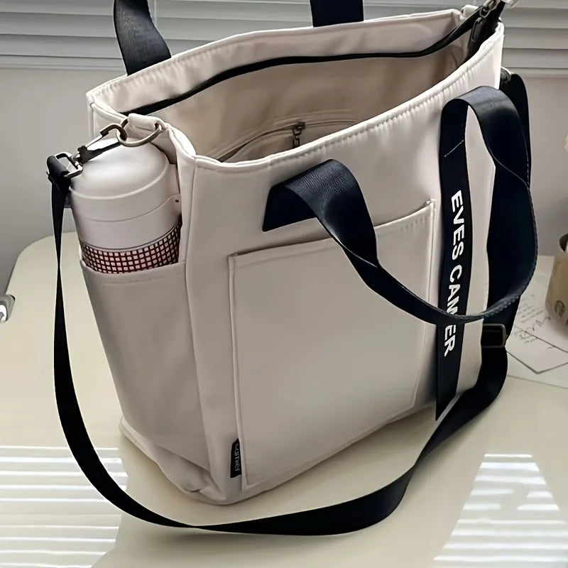 Canvas Tote Bag, Fashionable Single Handbag Shoulder Bag For women messenger Bag, Hand Carry Bag, Duffel Bag with Zipper Closure