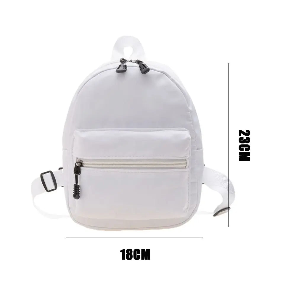 Teen Girls Casual Nylon Female Bag Mini Backpacks White Rucksack Small School Bags