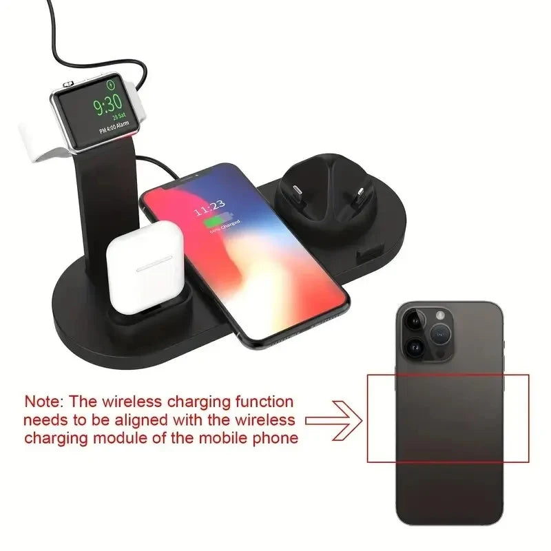 Universal Wireless Charging Station for iPhone17 16, 15, 14, 13, 12, 11 Pro Max/Pro/Mini/Plus & for AirPods Pro 2 - Quick Charge