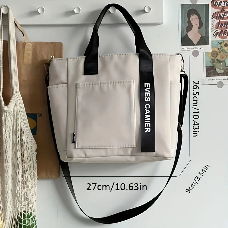 Canvas Tote Bag, Fashionable Single Handbag Shoulder Bag For women messenger Bag, Hand Carry Bag, Duffel Bag with Zipper Closure