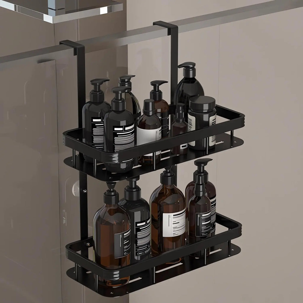 Shower Caddy Hanging 2 Tier Over Door Shower Shelf Bathroom Storage Rack No Drill for Shampoo and Razor Soap Bathroom Storage