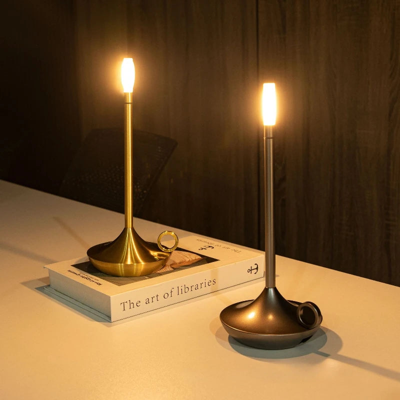 LED Candle Charging Restaurant Bar Lamp Desktop Decoration Atmosphere Touch Night Light Led Desk Lamps Candlelight Table Lamp