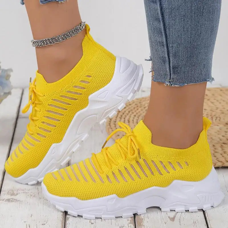 Purple Platform Sneakers for Women Breathable Mesh Casual Shoes White Thick Sole Sneakers Woman Luxury Designer Women Sneakers