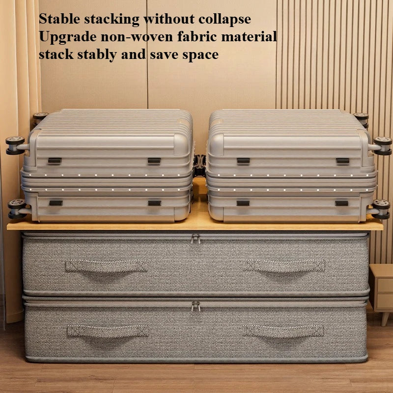 Large Under-Bed Storage Boxes,Stackable Durable Non-Woven Fabric Clothes Organizer Bins , for Bedroom Wardrobe Organization