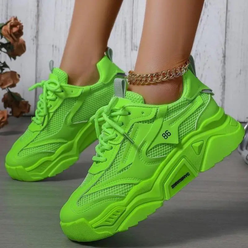 Purple Platform Sneakers for Women Breathable Mesh Casual Shoes White Thick Sole Sneakers Woman Luxury Designer Women Sneakers