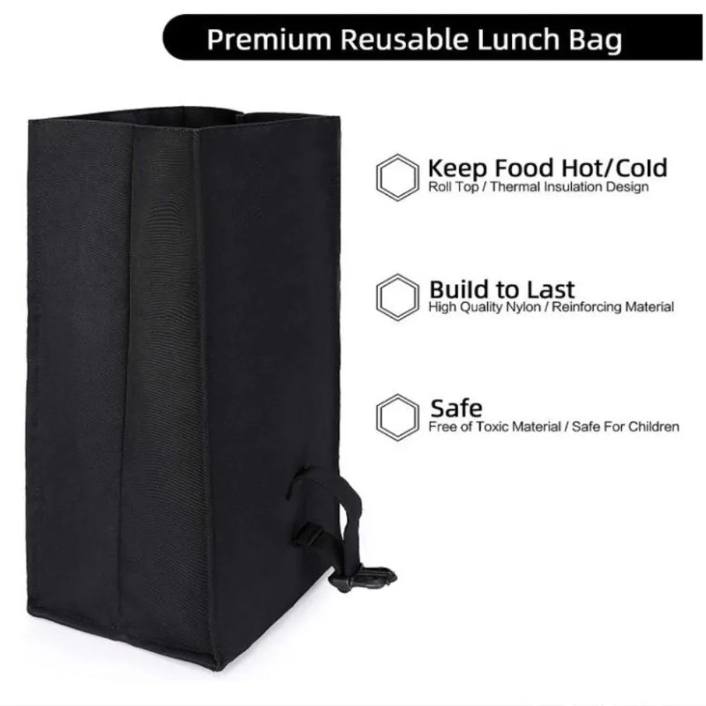 Adjustable Shoulder Strap Insulated Lunch Bag Lightweight Roll Top Collapsible Cooler Lunch Bags Shock-resistant Portable