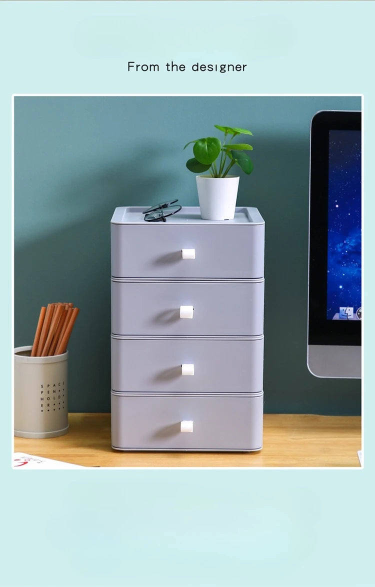 Office Supplies Desktop Storage Box Organizer Multi-layer Drawer Desk Storage Cabinet Rack Cosmetics Storage Box Desk Organizers