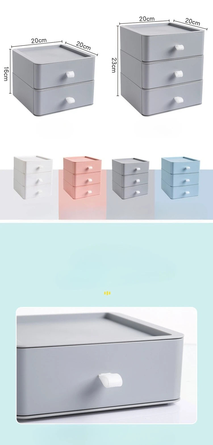 Office Supplies Desktop Storage Box Organizer Multi-layer Drawer Desk Storage Cabinet Rack Cosmetics Storage Box Desk Organizers