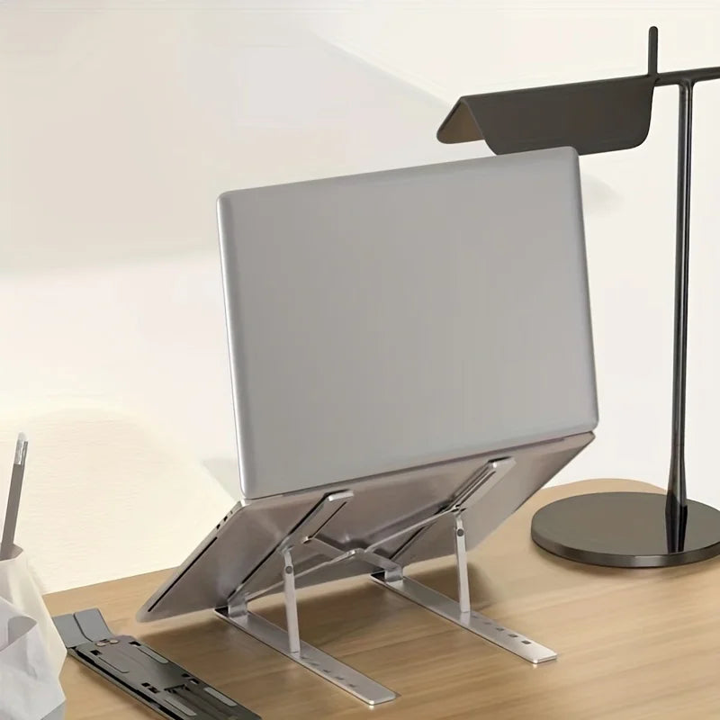 Portable Laptop Stand  Foldable ABS Material, Adjustable Desktop Height, Heat Dissipation, Laptop Stand, Storage Rack laptop arm