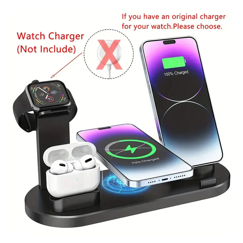Universal Wireless Charging Station for iPhone17 16, 15, 14, 13, 12, 11 Pro Max/Pro/Mini/Plus & for AirPods Pro 2 - Quick Charge